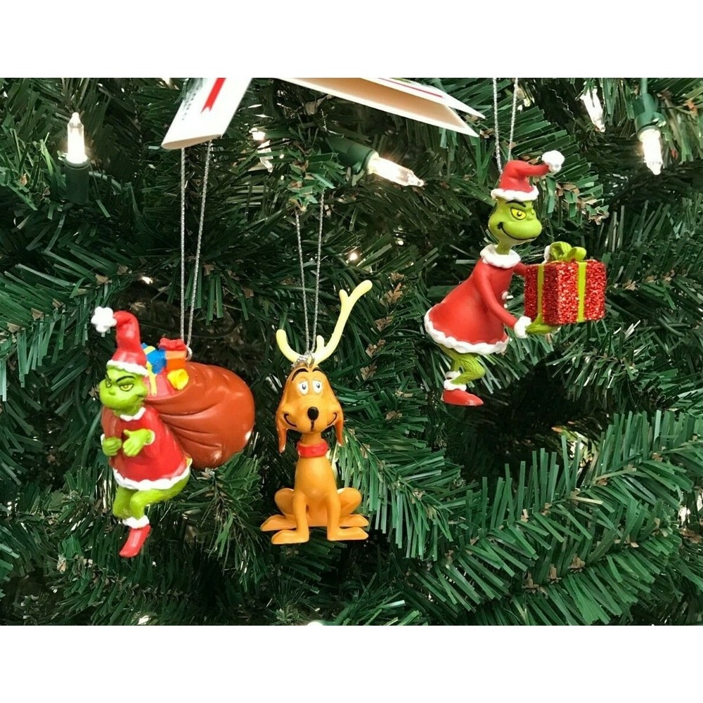 Hallmark Grinch & Max Ornaments Christmas Tree Collectible Set of 3 NWT
